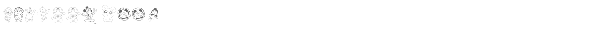 Sample characters Cartoon 1994 Font